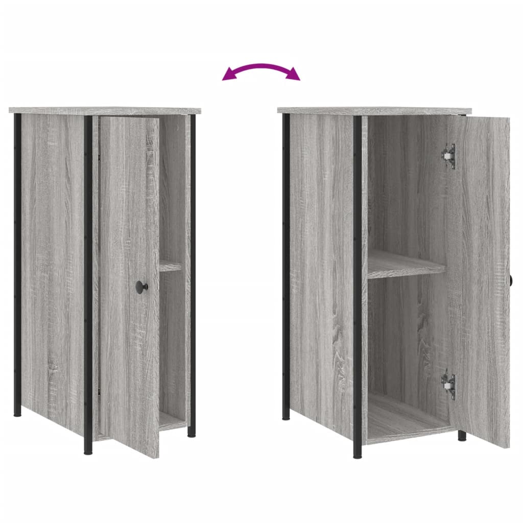 vidaXL Bedside Cabinets 2 pcs Grey Sonoma 32x42x80 cm Engineered Wood