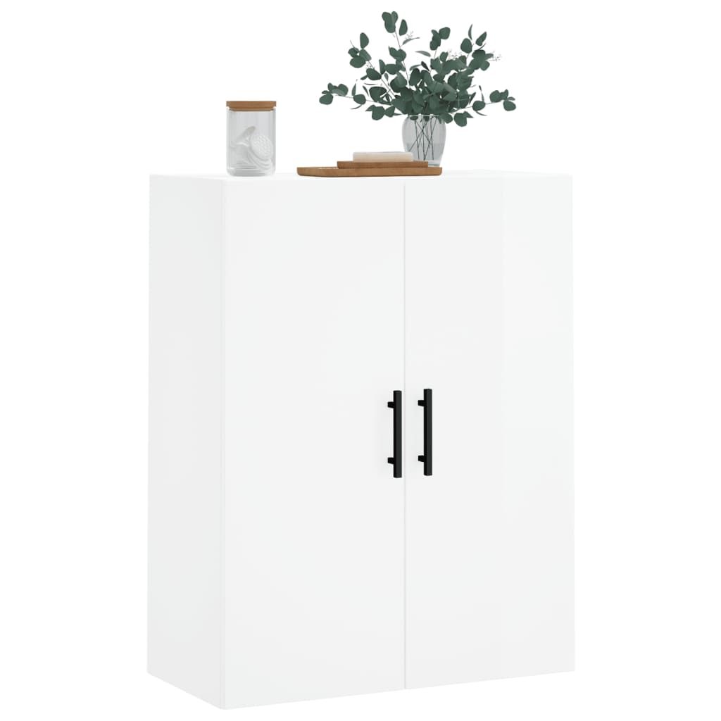 vidaXL Wall Mounted Cabinet High Gloss White 69.5x34x90 cm