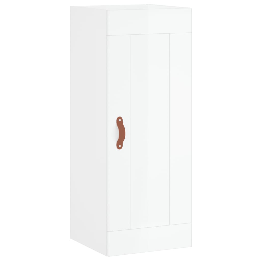 vidaXL Wall Mounted Cabinet High Gloss White 34.5x34x90 cm Engineered Wood