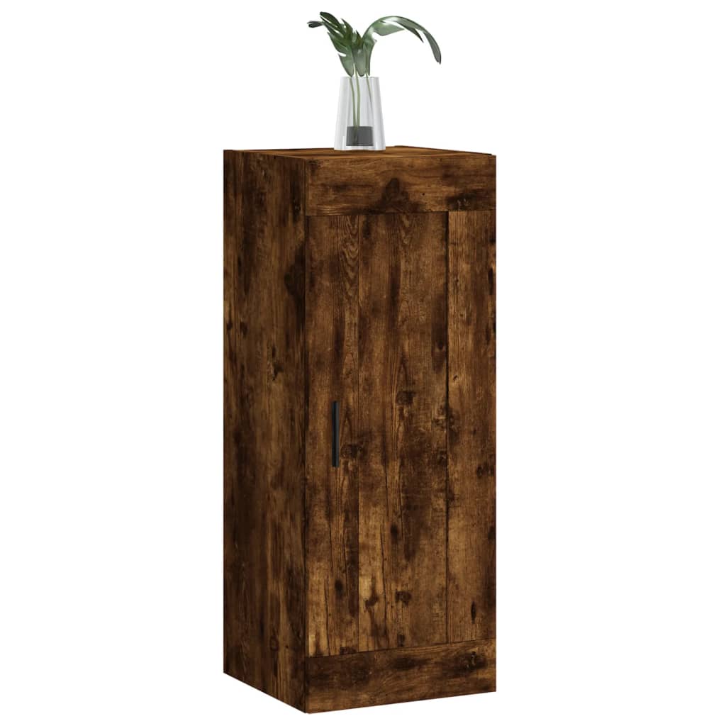 vidaXL Wall Mounted Cabinet Smoked Oak 34.5x34x90 cm Engineered Wood