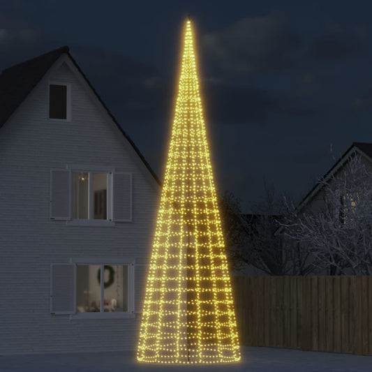 vidaXL Christmas Tree Light on Flagpole 3000 LEDs Warm White 800 cm