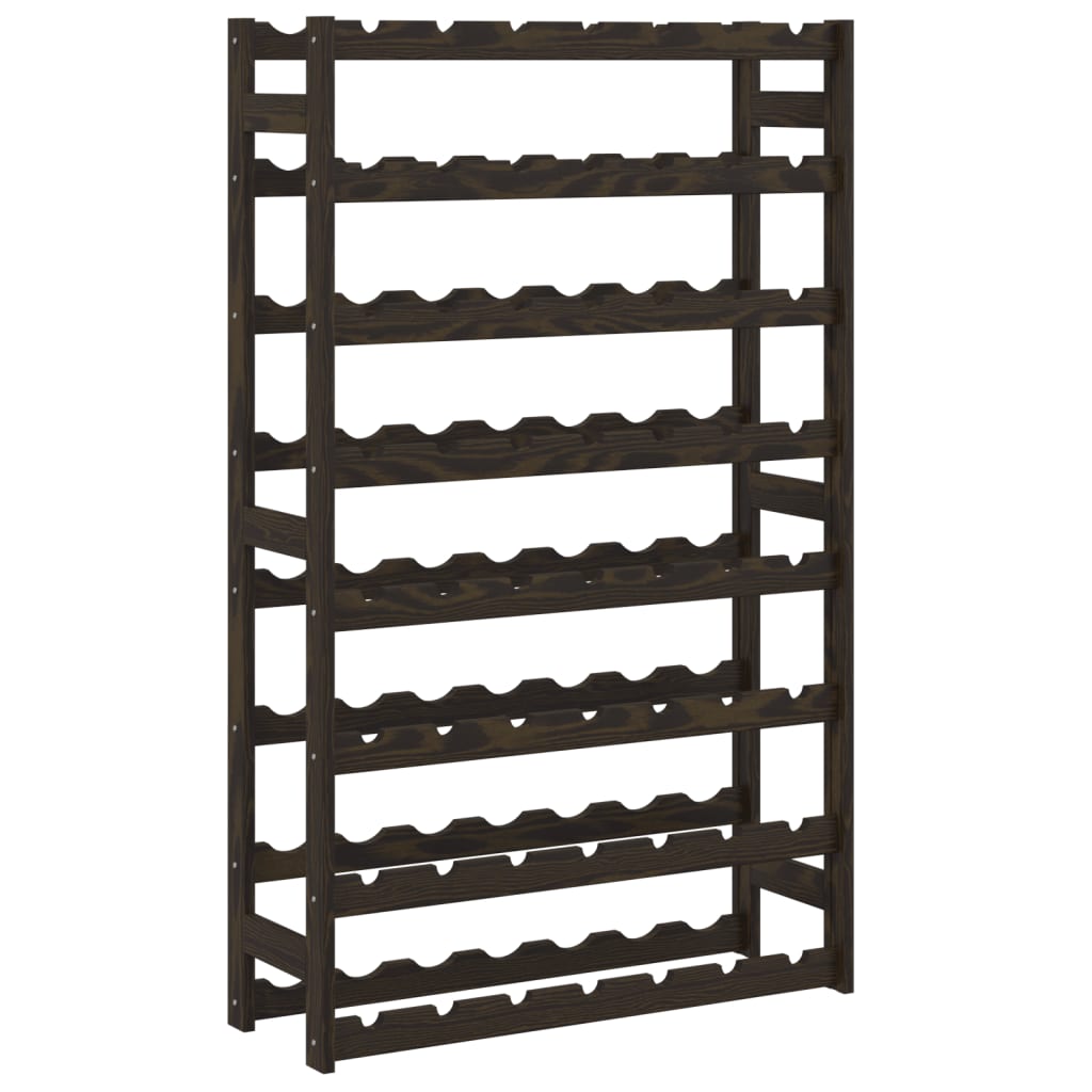 vidaXL Wine Rack for 56 Bottles Black Solid Wood Pine