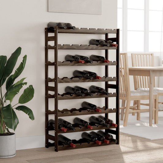 vidaXL Wine Rack for 56 Bottles Black Solid Wood Pine