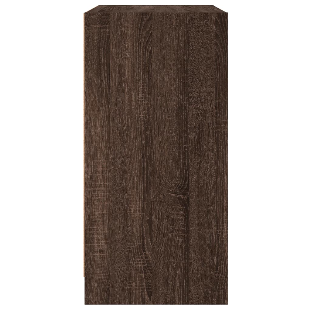 vidaXL Side Cabinet with Glass Doors Brown Oak 68x37x75.5 cm