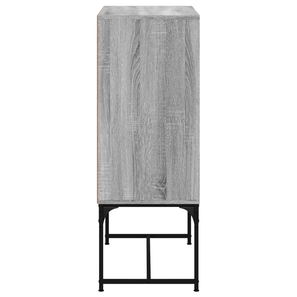 vidaXL Side Cabinet with Glass Doors Grey Sonoma 69x37x100 cm