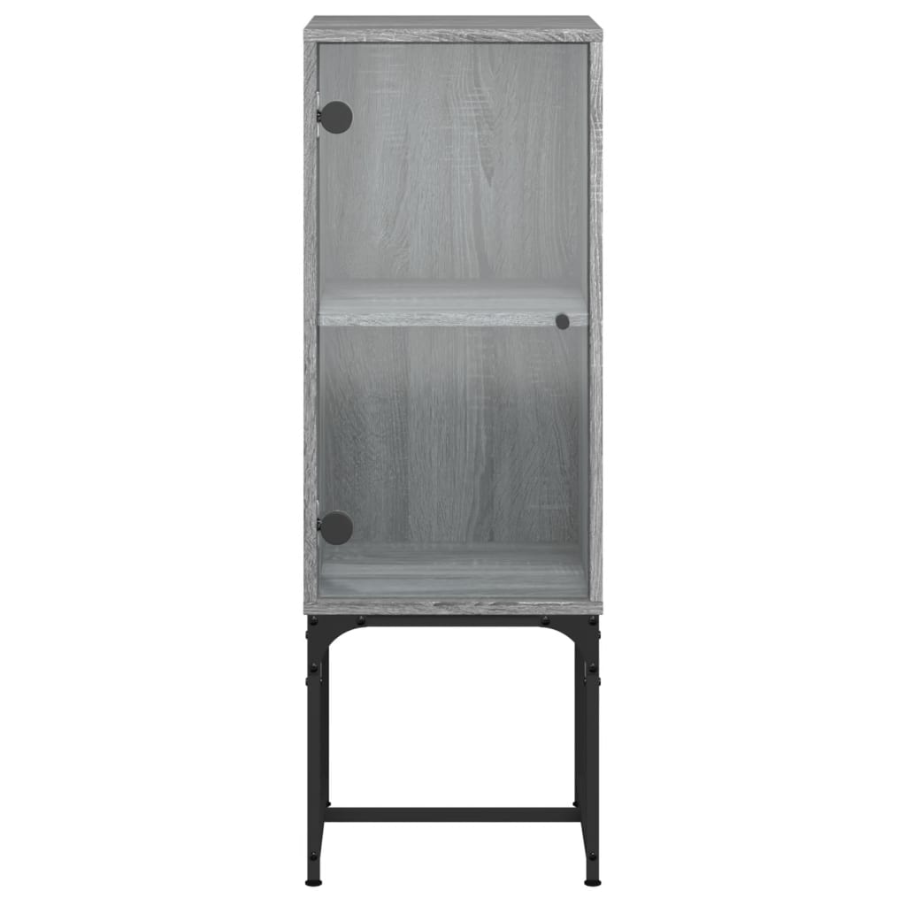 vidaXL Side Cabinet with Glass Doors Grey Sonoma 35x37x100 cm