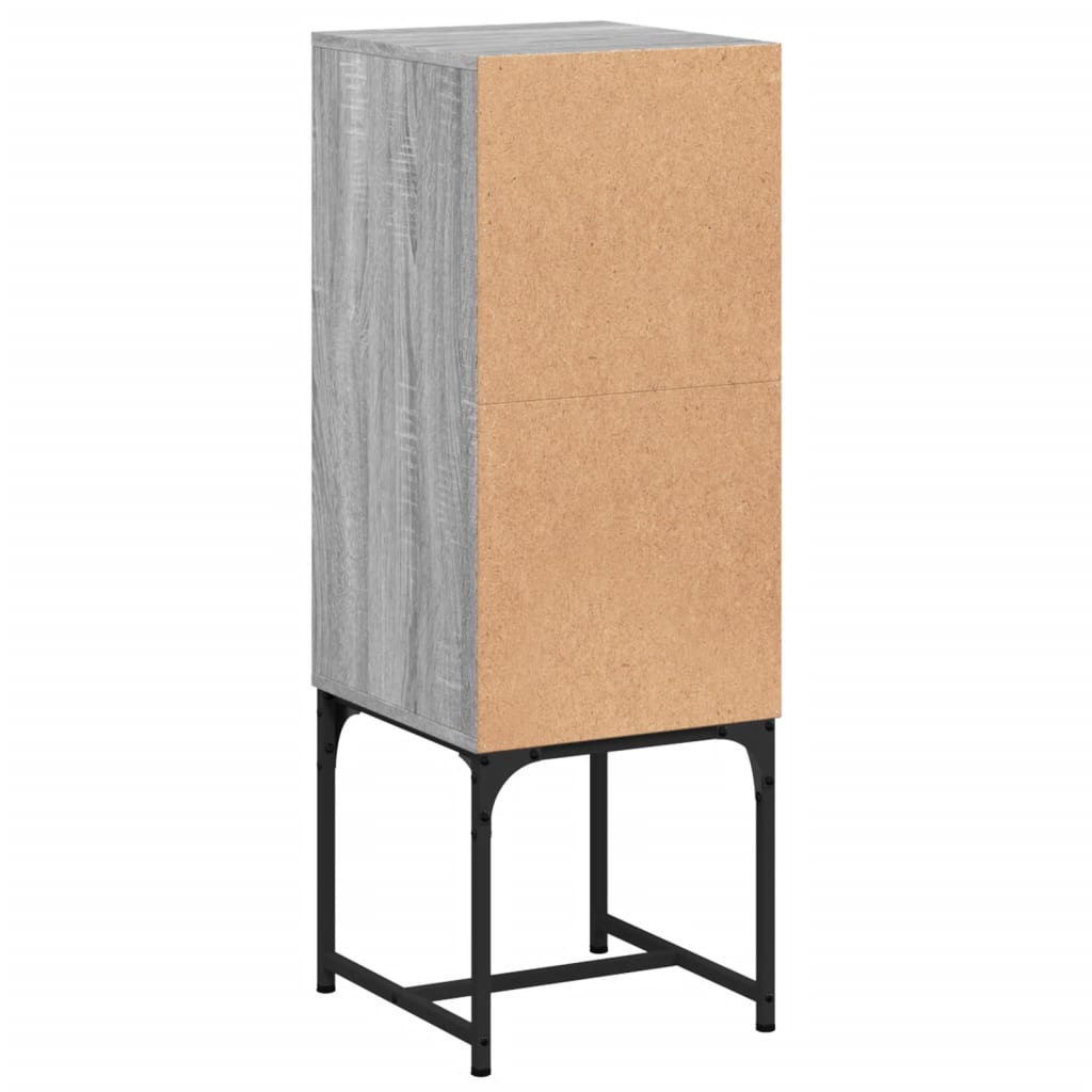 vidaXL Side Cabinet with Glass Doors Grey Sonoma 35x37x100 cm