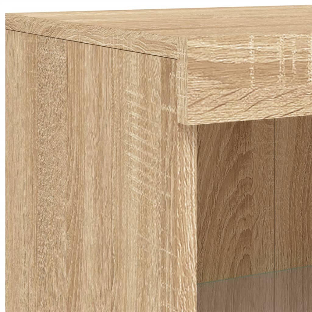 vidaXL Side Cabinet with LED Lights Sonoma Oak Engineered Wood