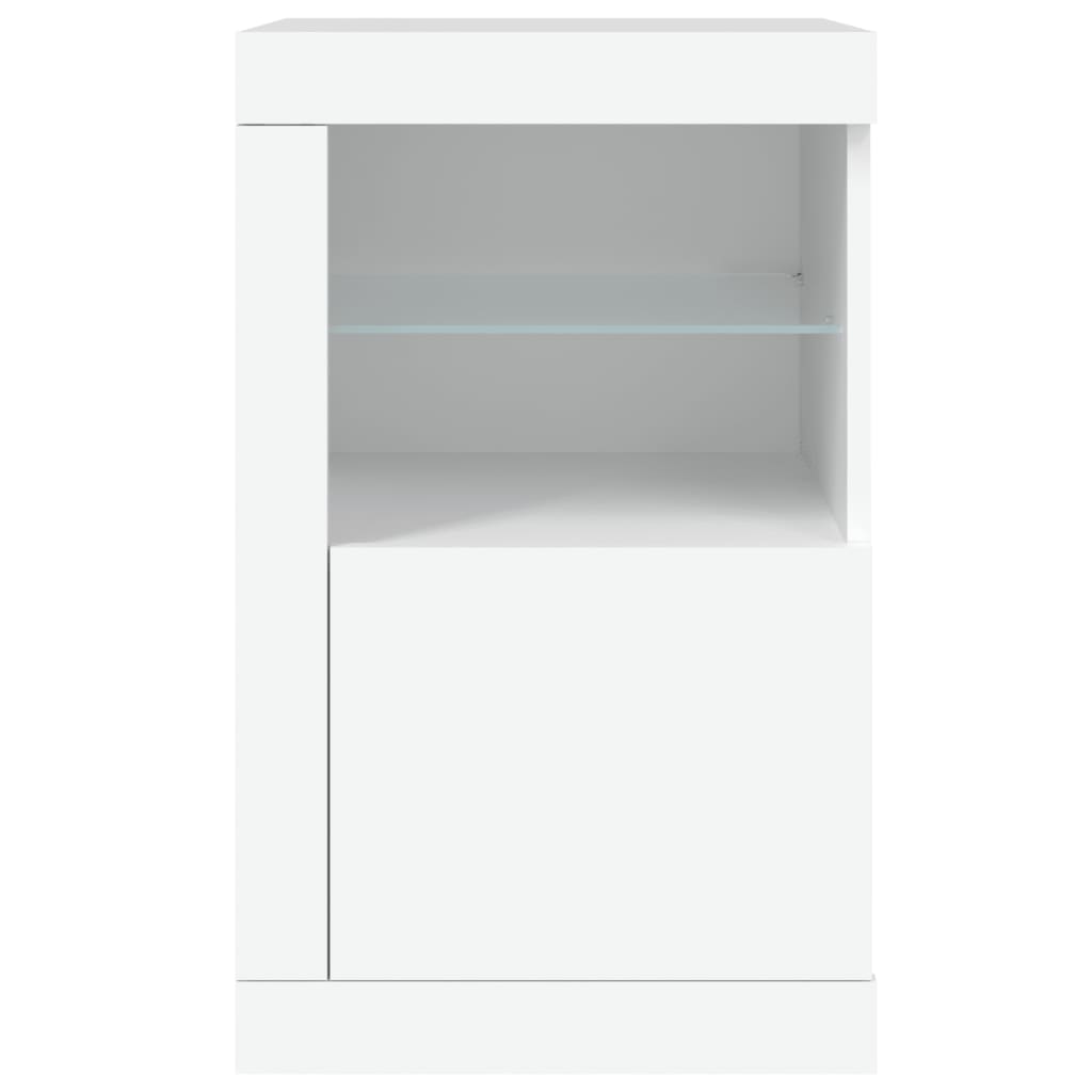 vidaXL Side Cabinet with LED Lights White Engineered Wood