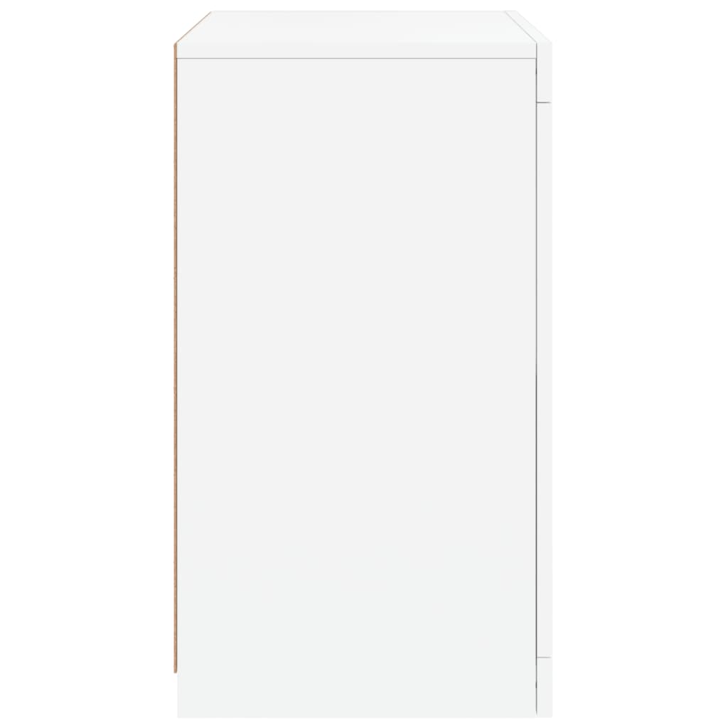 vidaXL Side Cabinet with LED Lights White Engineered Wood