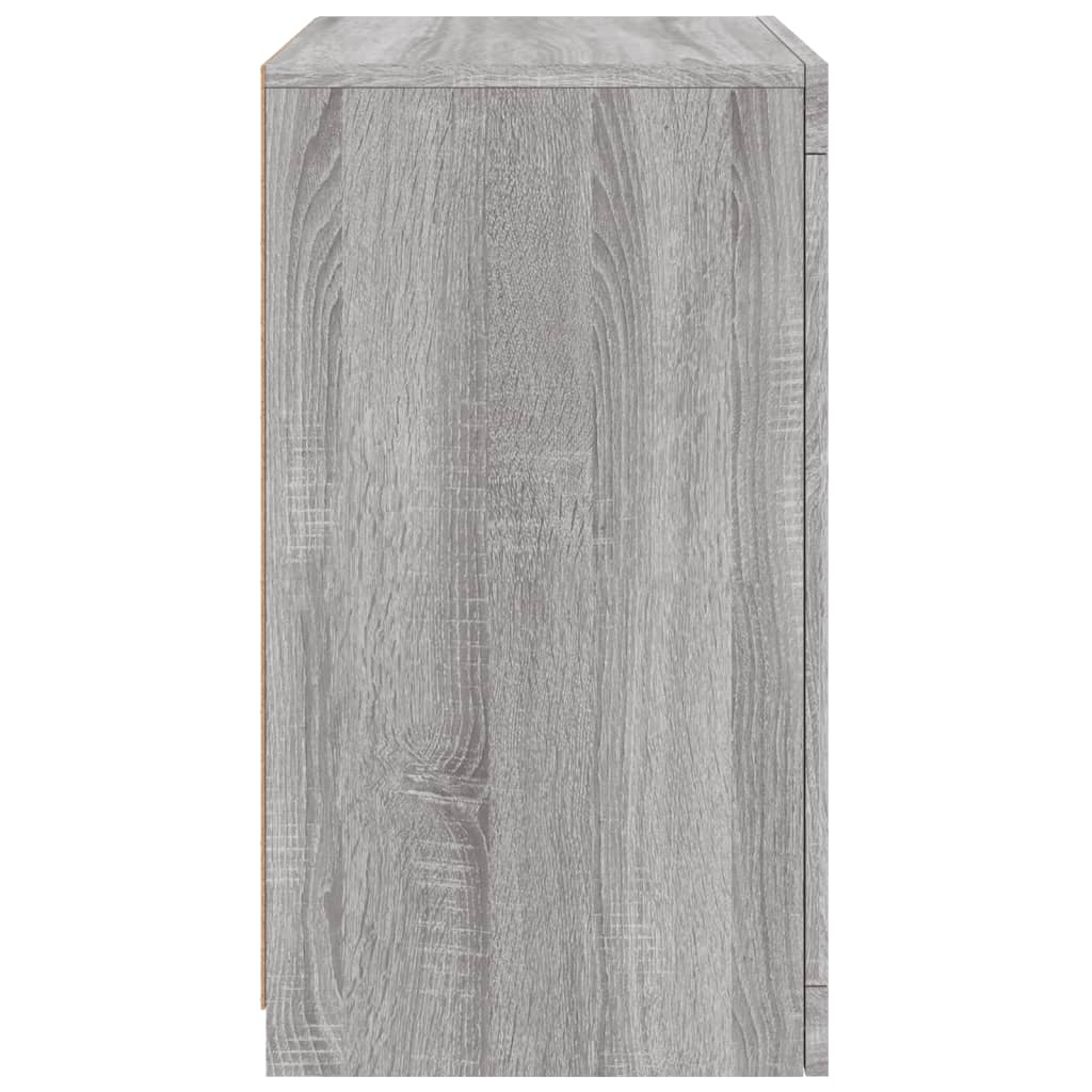 vidaXL Side Cabinet with LED Lights Grey Sonoma Engineered Wood