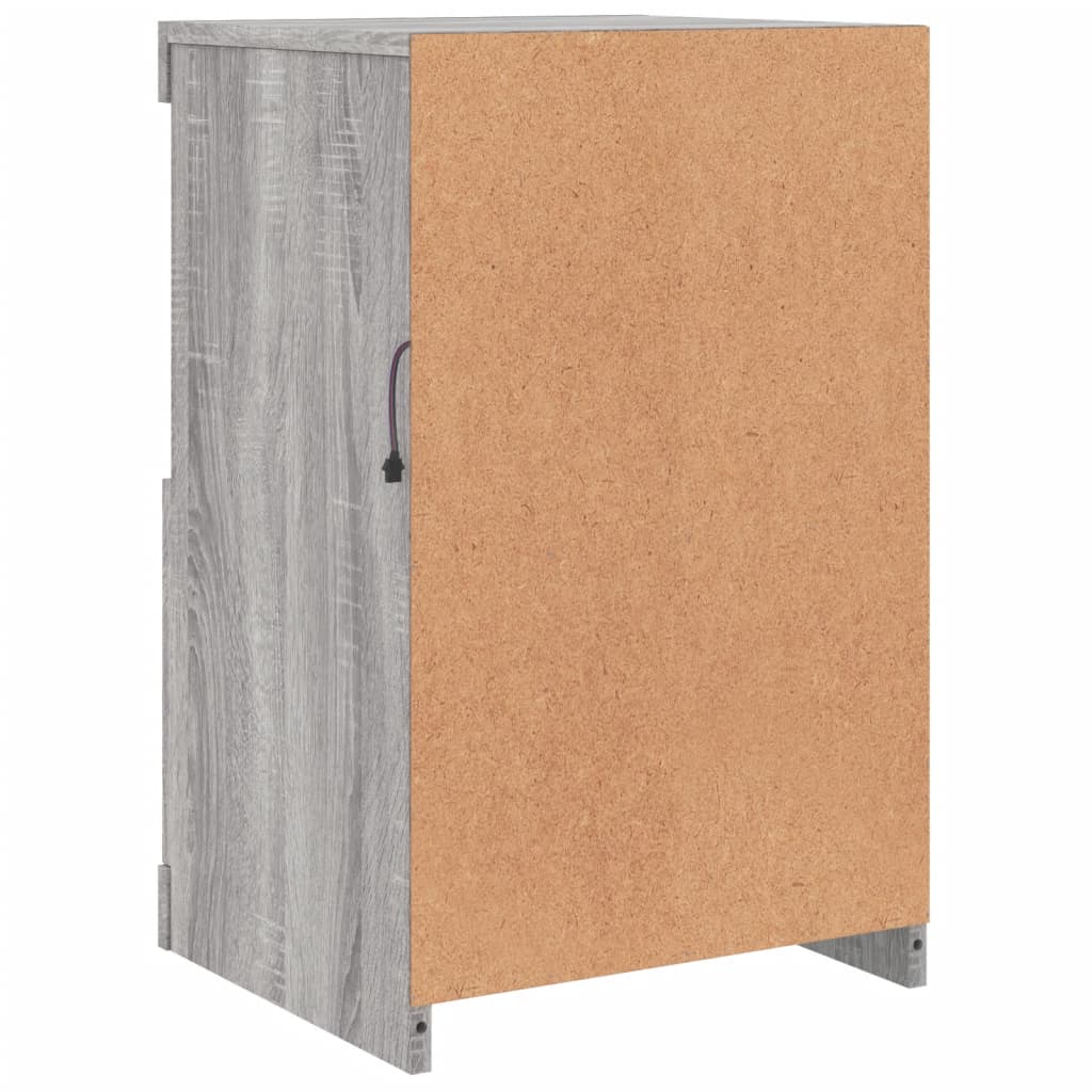 vidaXL Side Cabinet with LED Lights Grey Sonoma Engineered Wood