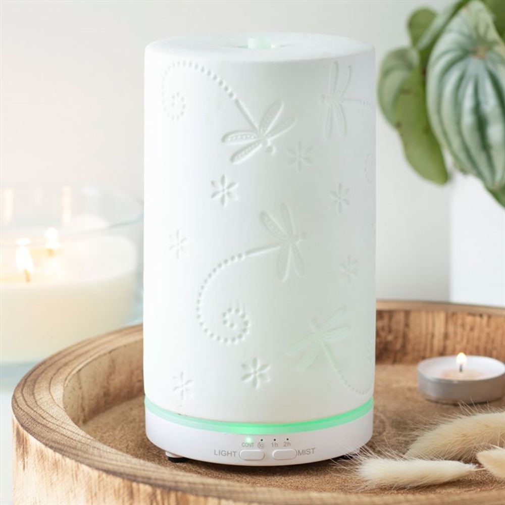 White Ceramic Dragonfly Electric Aroma Diffuser