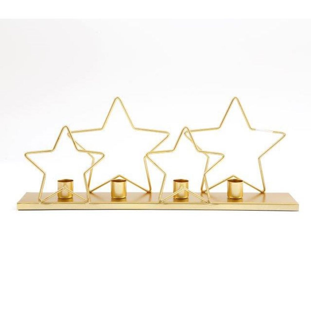 39cm Gold Star Candle Holder